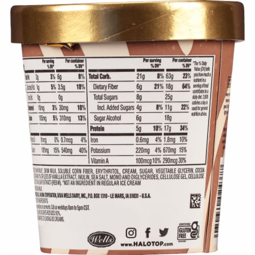 Halo Top® Chocolate Vanilla Twist Light Ice Cream 16 fl oz Perspective: back