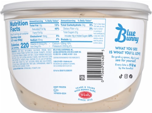Blue Bunny® Soft Peanut Butter Cup Frozen Dessert Perspective: back