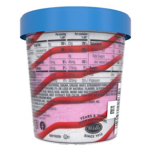 Blue Bunny Soft Strawberries and Cream Frozen Dessert Perspective: back
