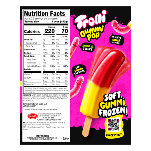 Trolli Cherry Lemon Frozen Gummi Pops Perspective: back