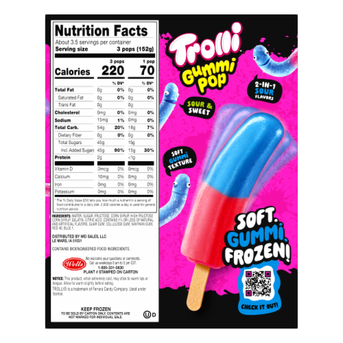 Trolli Grape Strawberry Frozen Gummi Pops Perspective: back