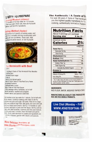 A Taste of Thai® Vermicelli Rice Noodles Perspective: back