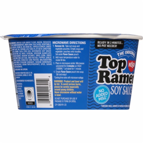 Nissin Top Ramen Soy Sauce Flavor Ramen Noodle Soup Perspective: back