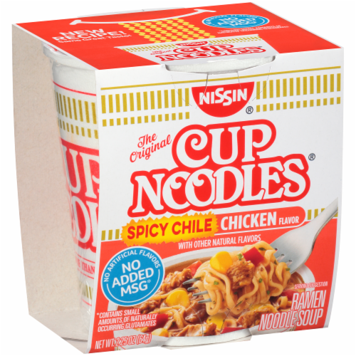 Nissin Cup Noodles Spicy Chili Chicken Flavor Ramen Noodle Soup Perspective: back