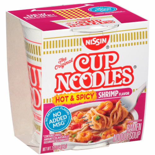 Nissin Cup Noodles Hot & Spicy Shrimp Flavor Ramen Noodle Soup Perspective: back