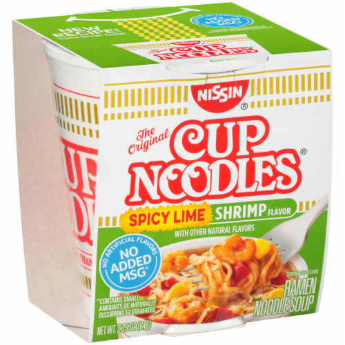 Nissin Cup Noodles Spicy Lime Shrimp Flavor Ramen Noodle Soup Perspective: back