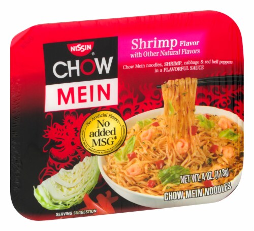 Nissin Shrimp Flavor Chow Mein Noodles Perspective: back