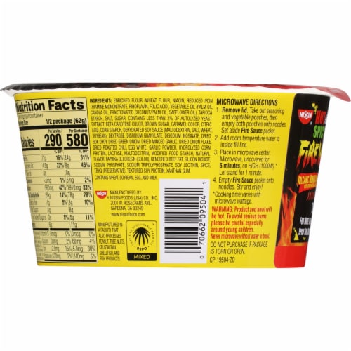 Nissin® Hot & Spicy Fire Wok Volcanic Mongolian Beef Noodles Cup Perspective: back