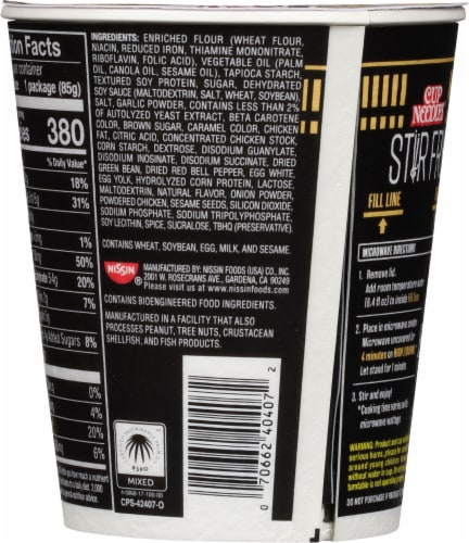 Nissin Cup Noodles® Honey Sesame Chicken Flavor Stir Fry Perspective: back