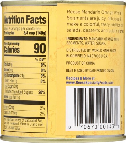Reese® Mandarin Oranges Perspective: back