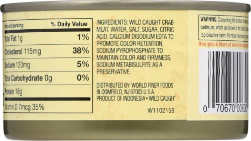 Reese® All White Crab Meat Perspective: back