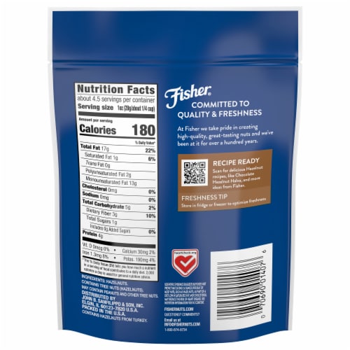 Fisher® Chopped Hazelnuts Perspective: back