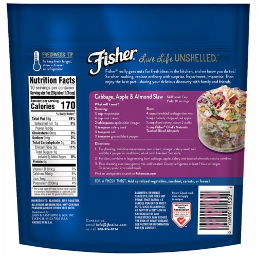 Fisher Chef's Naturals Toasted Sliced Almonds Perspective: back