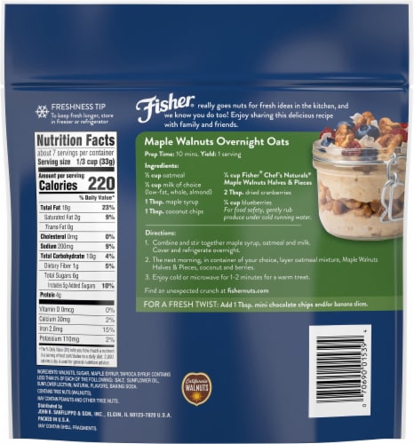 Fisher® Chef's Naturals Maple Walnuts Halves & Pieces Perspective: back