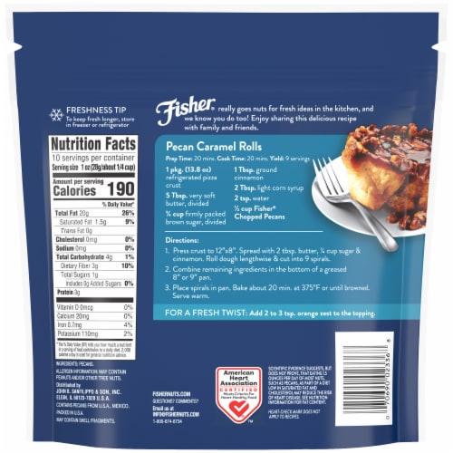 Fisher Unsalted Chopped Pecans Perspective: back
