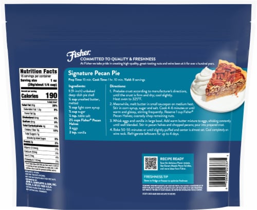 Fisher® Chef’s Naturals® Pecan Halves 16 oz Bag Perspective: back