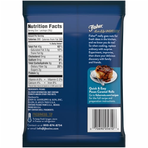 Fisher Chef's Naturals Chopped Pecans Perspective: back