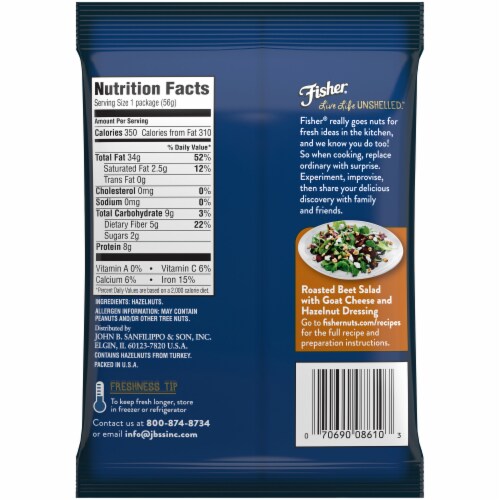 Fisher® Chef's Naturals® Chopped Hazelnuts Perspective: back