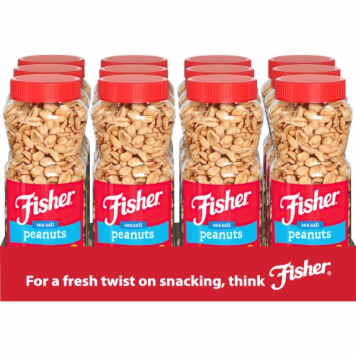 Fisher Snack Sea Salt Dry Roasted Peanuts Perspective: back