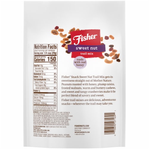 Fisher Snack Sweet Nut Trail Mix Perspective: back