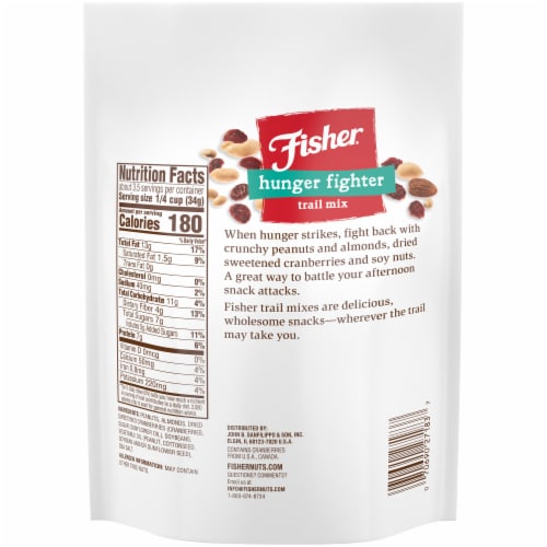 Fisher Snack Hunger Fighter Trail Mix Perspective: back