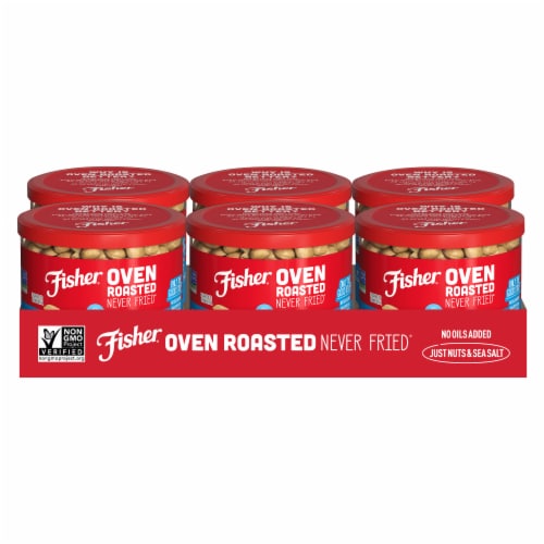 Fisher Snack Oven Roasted Never Fried Peanuts Perspective: back