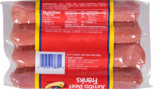 Vienna Beef Jumbo Franks Perspective: back