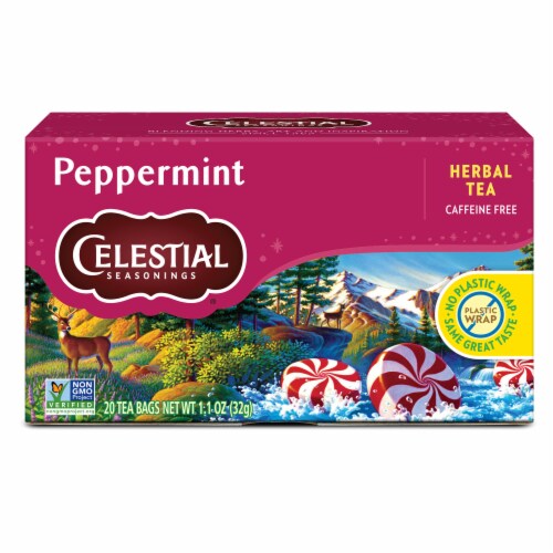 Celestial Seasonings® Peppermint Herbal Tea Bags Perspective: back
