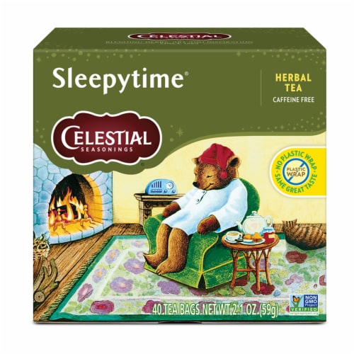 Sleepytime Celestial Seasonings Caffeine Free Herbal Tea Perspective: back