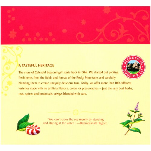 Celestial Seasonings Peppermint Herbal Tea Bags Perspective: back