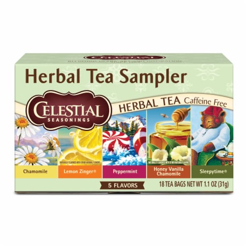 Celestial Seasonings Herbal Tea Bag Sampler Perspective: back