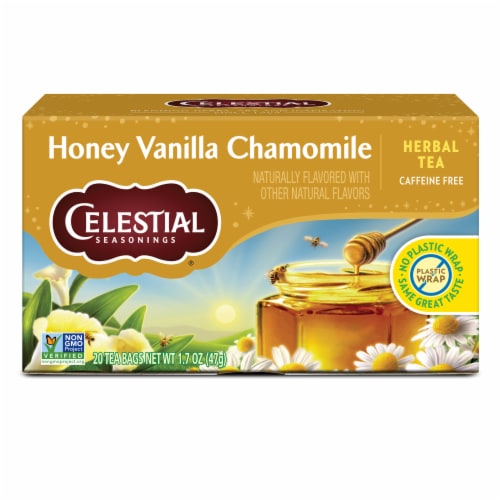Celestial Seasonings® Honey Vanilla Chamomile Herbal Tea Bags Perspective: back