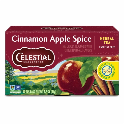 Celestial Seasonings® Cinnamon Apple Spice Herbal Tea Bags Perspective: back