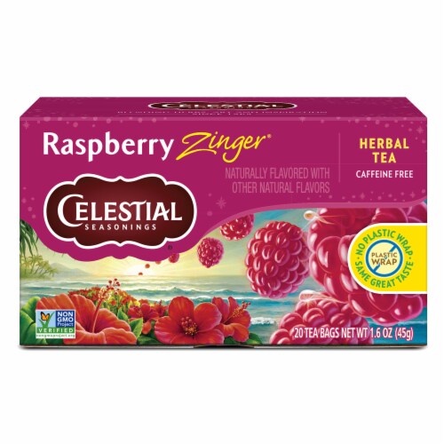 Celestial Seasonings® Raspberry Zinger Herbal Tea Bags Perspective: back