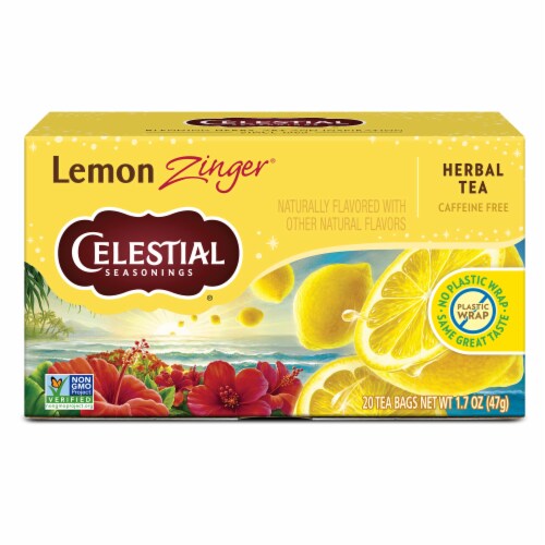 Celestial Seasonings Lemon Zinger Herbal Tea Bags Perspective: back