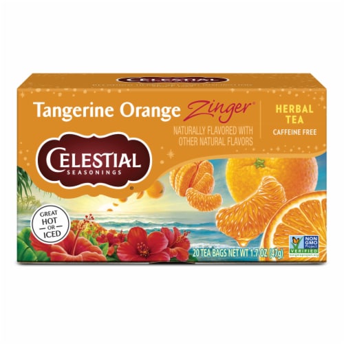 Celestial Seasonings Caffeine Free Tangerine Orange Zinger Herbal Tea Perspective: back