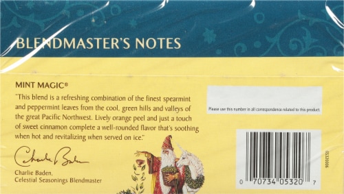 Celestial Seasonings® Mint Magic® Herbal Tea Bags Perspective: back