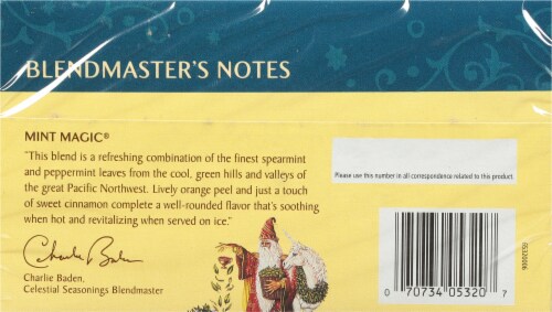 Celestial Seasonings® Mint Magic® Herbal Tea Bags Perspective: back