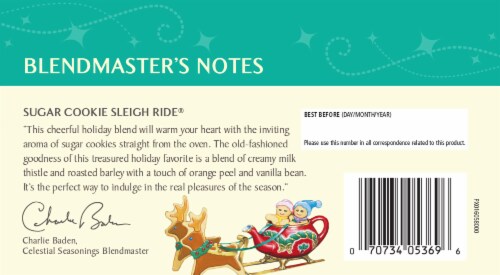 Celestial Seasonings® Sugar Cookie Sleigh Ride Holiday Tea Bags Perspective: back