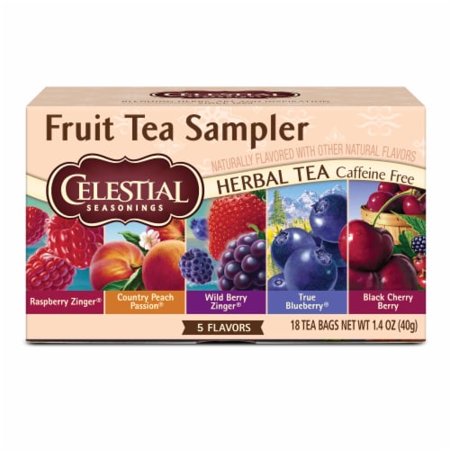 Celestial Seasonings Caffeine Free Fruit Tea Herbal Sampler Pack Perspective: back
