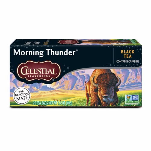 Celestial Seasonings Caffeinated Morning Thunder Black Tea Perspective: back