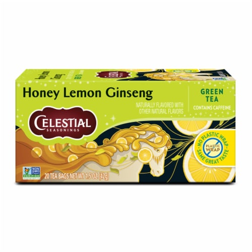 Celestial Seasonings Caffeinated Honey Lemon Ginseng Green Tea Perspective: back