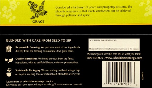Celestial Seasonings Decaf Mint Green Tea Bags Perspective: back