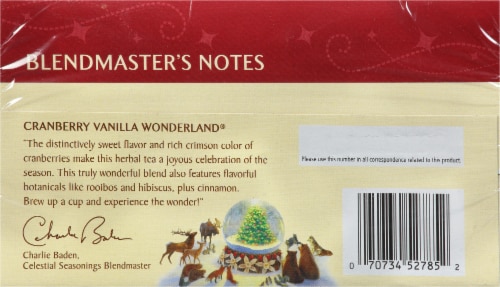 Celestial Seasonings® Cranberry Vanilla Wonderland® Caffeine Free Tea Bags Perspective: back