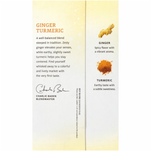 Celestial Seasonings Organic Ginger & Tuermeric Herbal Tea Bags Perspective: back