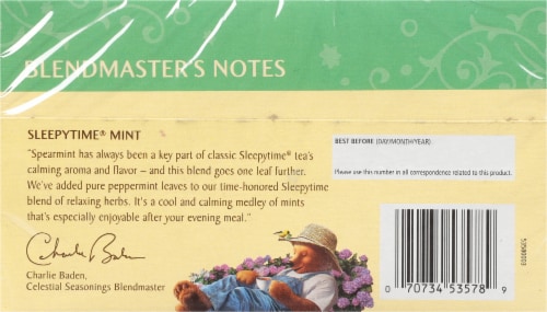 Celestial Seasonings® Caffeine-Free Sleepytime® Mint Herbal Tea Perspective: back