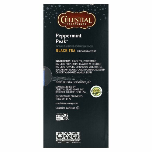 Celestial Seasonings Peppermint Peak Black Tea Perspective: back