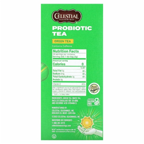 Celestial Seasonings® Probiotic Green Tea Perspective: back