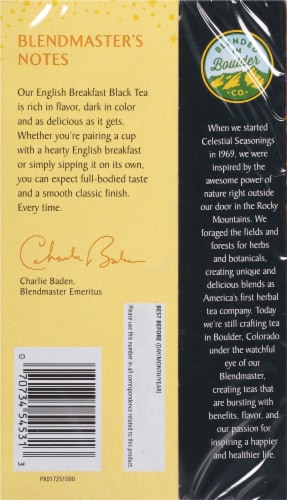 Celestial Seasonings® English Breakfast Black Tea Bags Perspective: back