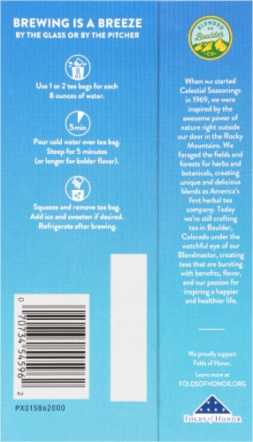 Celestial Seasonings® Cold Brew Unsweetened Black Tea Perspective: back